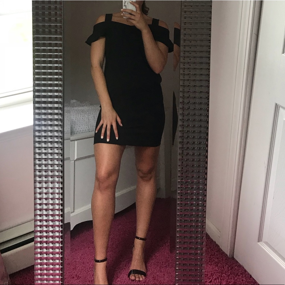 black mini dress